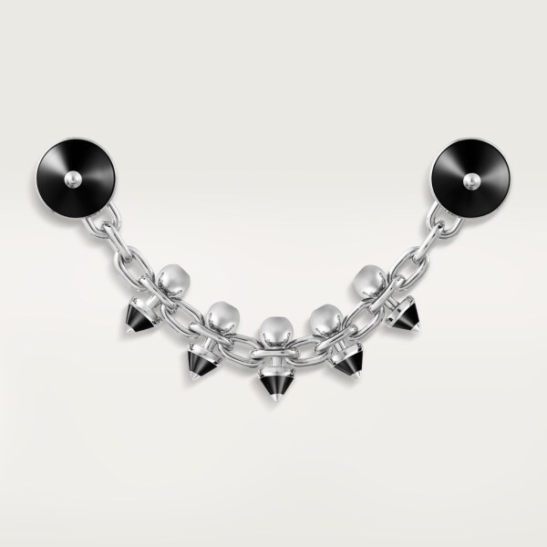 Clash [Un]limited chain pocket gem Rhodium-finish white gold, onyx, diamonds.